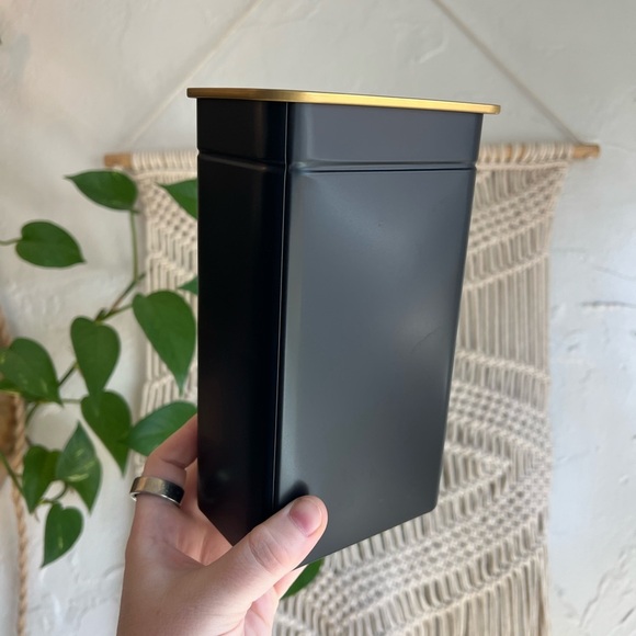 ☕ IKEA BLOMNING Coffee/Tea Canister - Black & Gold Metal Storage Tin ☕ - Picture 2 of 14